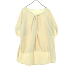 美品 green label relaxing グリーンレーベルリラクシング 半袖 ラウンドネック ブラウス オフホワイト ユナイテッドアローズ レディース 古着