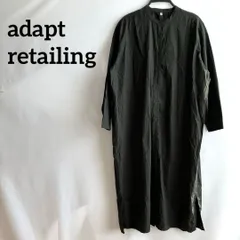 adapt retailing長袖ワンピース深緑系グリーンシンプル無地M