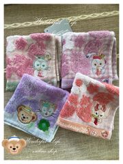 【即納在庫】ディズニーー公式グッズ Wonderful Life shop 海外限定 上海ディズニーランドぬいぐるみ　シェリーメイ ダッフィー＆フレンズ 刺繍ハンドタオル 四枚セット