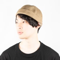 ヘリンボン　フィツシャーマンキャップ　ロールキャップ　ビーニー　ユニセックス