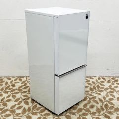 【関東一円送料無料】シャープ 2ドア冷蔵庫 SJ-GD14D-W/137L/ガラスドア/つけかえどっちもドア/プラズマクラスター/2018年製/C5552
