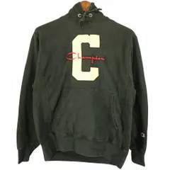 Champion チャンピオン リバースウィーブ ワンポイントロゴ パーカー プルオーバー ブラック (メンズ M) 中古 古着 O3933