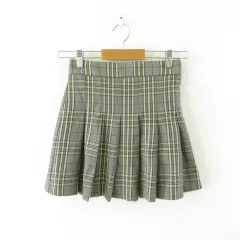 グレイル GRL プリーツスカート ミニ チェック グレー L *T558
