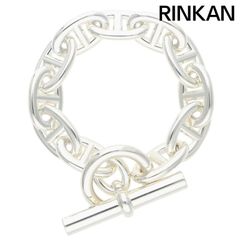 エルメス  Chaine d'Ancre TGM シェーヌダンクルTGMシルバーブレスレット メンズ 11LINK