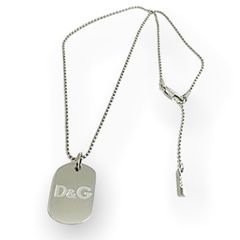 ドルチェ＆ガッバーナ プレートネックレス シルバードッグタグ ドルガバ D&G