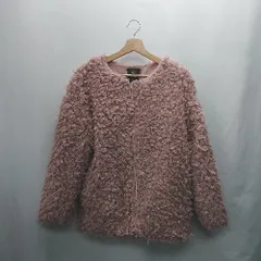 ◇ ⊇ w closet ダブルクローゼット プードル シャギー 長袖 ジップアップブルゾン サイズF ピンク レディース E  【1411210011998】のサムネイル