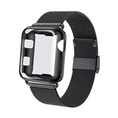 コンパチブル Apple WatchバンドBand 38mm 40mm 41mm 42mm 44mm (ブラック 42mm)