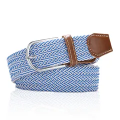 【人気商品】[NazyJnn] 高弾力 伸縮編み込みベルト レディース メンズ フリーサイズ 革製バックル付き おしゃれ ウエスト調節自在 ビジネス カジュアル
