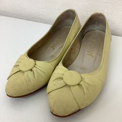 パンパス　フラットシューズ　22.5 レモンイエロー　リボン