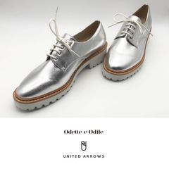 ODETTE E ODILE 未使用 オデット エ オディール united arrows ユナイテッドアローズ レースシューズ 厚底ソール シルバー レディース 美品 25