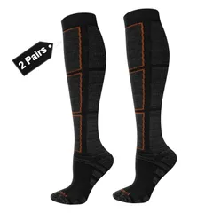 【在庫処分】防寒 冬用靴下 温かい靴下 厚手 暖かい靴下 スポーツハイソックス アウトドア 23-29CM スノーボードソックス メンズ 2足セット スキー靴下 [YUEDGE]
