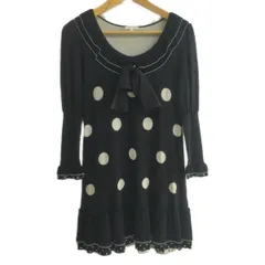 TO BE CHIC(トゥービーシック) ワンピース サイズ2 M レディース - 黒×グレーベージュ 長袖/ロング/ドット柄/フリル