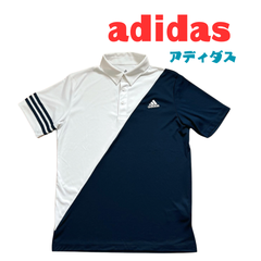 adidas アディダス/バイカラーホワイト/半袖ポロシャツ/ゴルフ/メンズ