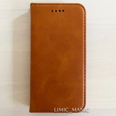 iPhone SE3 SE2 8 7 SE (第2世代/第3世代) ケース 手帳型 スマホ カードケース シンプル マグネット 磁石 ブラウン 茶 茶色 高級PUレザー
