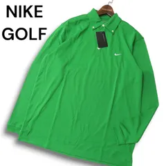 新品★ 未使用 NIKE GOLF ナイキ ゴルフ 通年 ロゴ刺繍 DRI FIT 長袖 ボタンダウン ポロシャツ Sz.XL　メンズ 大きいサイズ