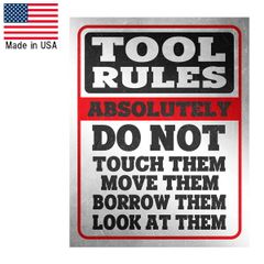 メタルサイン "TOOL RULES" ツール ルール 看板 縦41cm×横32cm アメリカ製