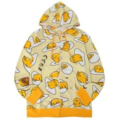 sanrio パーカー ぐでたま総柄プリントZIPパーカー メンズ
