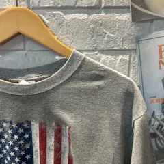 古着　L FRUIT OF THE LOOMプリント　グレー　Tシャツ