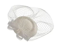 【在庫セール】(ホワイト) 披露宴 舞踏会 ハット フォーマル パーティー パーティー 結婚式 花嫁用 レディース ブライダル チュールヘッドドレス ウエディング帽子 黒 白 トーク帽 トークハット カクテルハット [WOWUAD]