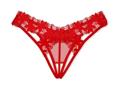 Victoria's Secret ヴィクトリア シークレット ヴェリーセクシー フローラル エンブロイダリー クロッチレス ソング Tバック ショーツ リップスティック 紅 ビクトリアシークレット ヴィクシー