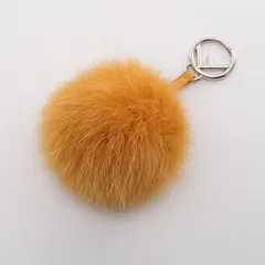 フェンディ FENDI チャーム ポンポンチャーム 7AR259 マスタード レザー バッグチャーム レディース Used Aのサムネイル