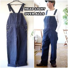 HEADLIGHT 　ヘッドライト 　デニムワークパンツ　オーバーオール 　デニムオーバーオール　ストライプデニム　42498