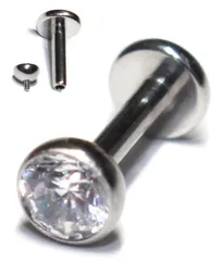 ２個 シルバー 18G 16Gインターナル ラブレット 内ねじ ラブレット サージカルステンレス ボディピアス