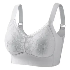 シームレスブラ ブラジャー ノンワイヤーブラ ナイトブラ 下厚カップ 花柄 レース 肩紐調節 美胸 盛れる  脇高設計 太めストラップ 大きいサイズ 黒 as-016