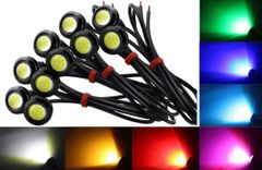 イーグルアイ LED スポットライト デイライト 18mm 10個 牛目 丸型 ボルト固定 埋込 12V 防水 カスタム ブラック ボディ