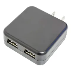 【数量限定】薄型 2ポート 2.4A 急速 充電器 ACアダプター iPhone/iPad/Android対応 折畳式プラグ Smart usb IC 搭載 安全 軽量 KYOHAYA コンパクト 海外対応 JK2400IQ (ブラック)