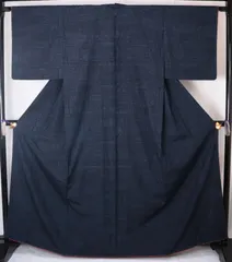 結城紬「藍幾何学模様」茨城県特産指定【未着用】