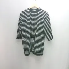 ◇ GLOBAL WORK グローバルワーク ボーダー柄 シンプル オシャレ 五分袖 カーディガン サイズXL ブラック系 レディース E  【1305020003079】