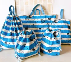 【匿名配送】ハンドメイド　入園入学5点セットNO.240 宇宙柄