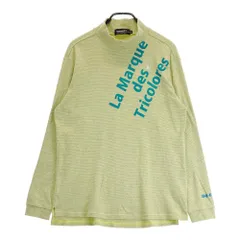 サイズ：LL LECOQ GOLF ルコックゴルフ  ハイネック長袖 Tシャツ ボーダー柄 イエロー系 [240101260020]# ゴルフウェア メンズ ストスト