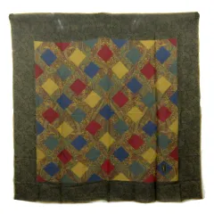 イヴサンローラン YVES SAINT LAURENT スカーフ 大判 シルク100％ ペイズリー柄 総柄 ブラウン 茶 マルチカラー