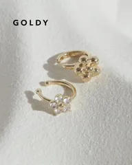 GOLDY/ゴールディ/キュービックジルコニア × メタル フラワー セット イヤーカフ/アクセサリー/2250103