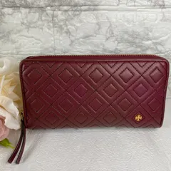 🤎極美品🤎TORY BURCH ラウンドファスナー長財布　ラムレザー　　ボルドー赤　トリーバーチ