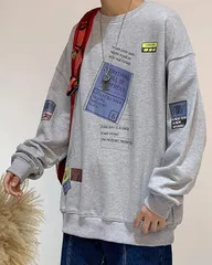 トレーナー メンズ Tシャツ 長袖 秋服 パーカー プルオーバー スウェット ストリート プリント ゆったり カジュアル おしゃれ 大きいサイズ 人気 柔らか く快適 ファッション 春 冬服