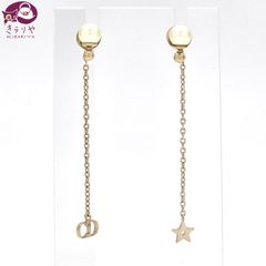 DIOR ディオール TRIBALES トライバル ピアス 両耳 CDシグネチャー/スター チャーム レジンパール ゴールドカラーメタル 保存袋 付き