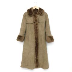 LOEWE ロエベ ムートンコート ベージュ レディース ロング丈 レザー アウター スペイン製 【中古】のサムネイル