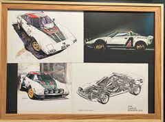 【懐かしい名車の絵ハガキ・フレーム入り】ランチアストラトス_250211