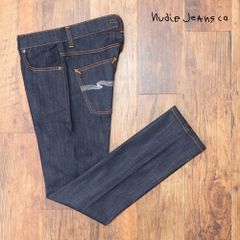 Nudie Jeans/30サイズ/デニムパンツ GRIM TIM 113506 DRY ECRU EMBO スリムストレート 定番 イタリア製 万能 きれいめ 新品/紺/ネイビー/kt129/