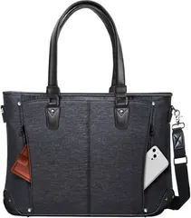 ABIBA ビジネスバッグ トートバッグ メンズ ビジネストートバッグ ショルダーバッグ ハンドバッグ 大容量 多機能 自立 リクルート 就活 通勤 通学 PC 出張 防水 撥水 モクブラック(杢ブラック)