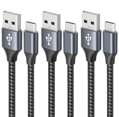 USB Type C ケーブル 【3本セット 1m/1m/2m】3A 急速充電 cタイプ QuickCharge3.0対応 高速データ転送 高耐久