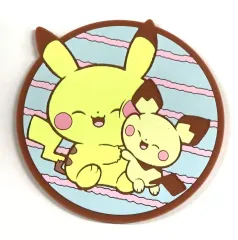 【中古】コースター ピカチュウ＆ピチュー/コースター お役立ちラバー 「一番くじ ポケピース ～”PEACE”な夜のひととき～」 L賞