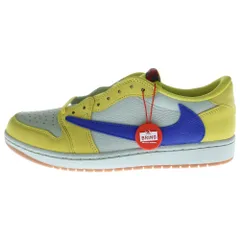 NIKE (ナイキ) ×TRAVIS SCOTT WMNS AIR JORDAN 1 RETRO LOW OG Canary トラヴィス スコット ウィメンズ エアジョーダン1 カナリー ローカットスニーカー US11.5/28.5cm DZ4137-700