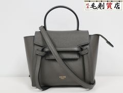 CELINE セリーヌ ピコ ベルトバッグ 194263ZVA.10DC カーフスキン グレー ゴールド金具 美品 バッグ