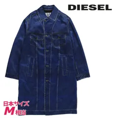 新品・未使用 ディーゼル DIESEL [Mサイズ相当] ロングコート メンズ デニム風デジタルプリント トロンプルイユ ルーズフィット G-KOEN
