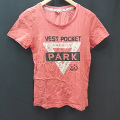 ◇ RODEO CROWNS ロデオクラウンズ クルーネック プリント シンプル 薄手 半袖 Tシャツ サイズ1 ピンク系 レディース E  【1304210023576】