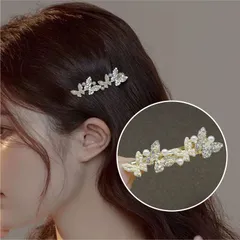 ヘアクリップ パール ヘアピン 一字型ピン ダッククリップ おしゃれ 髪留め キラキラ 髪飾り ヘアアクセサリー レディース 女の子 パーティ 入学式 卒業式